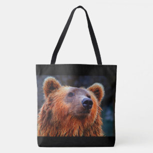 Beauful Brown Beer Portret Wildlife Foto Tote Bag