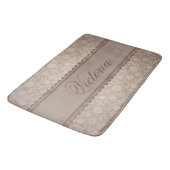 Beauful Brown Flowers Pattern - Aangepaste naam Badmat (Gekanteld)
