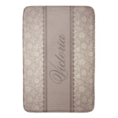 Beauful Brown Flowers Pattern - Aangepaste naam Badmat (Voorkant Verticaal)
