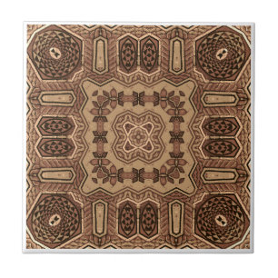 Beauful Brown Mosaic Mandala naaamless Pattern Tegeltje