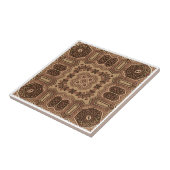 Beauful Brown Mosaic Mandala naaamless Pattern Tegeltje (Zijkant)