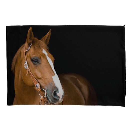 Beauful Brown White Quarter Horse Foto Kussensloop (Voorkant)