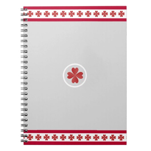 Beauful Burgundy Heart Pattern Notitieboek (Voorkant)