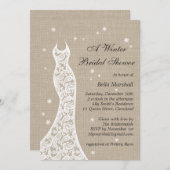 Beauful Burlap Winter Bridal Shower Kaart (Voorkant / Achterkant)