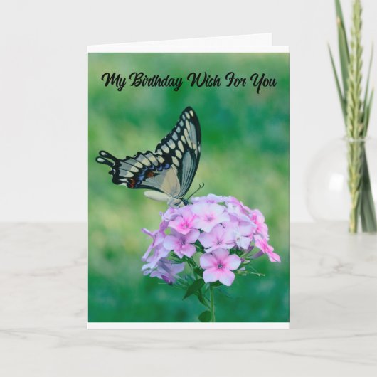 Beauful Butterfly Birthday Wenskaart Kaart (Voorkant)