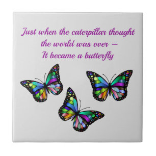 Beauful Butterfly Cocoon Inspirerend Quote Tegeltje