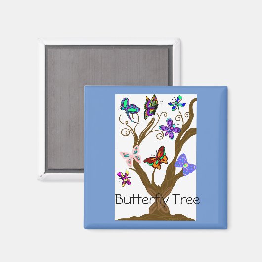 Beauful Butterfly Tree Magnet (Voorkant / Achterkant)