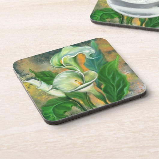 Beauful Calla Lily Flower Beverage Coaster Bier Onderzetter (Linkerzijde)