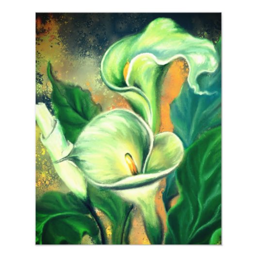 Beauful Calla Lily Flower - getekend door gemigree Foto Afdruk (Voorkant)