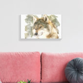 Beauful Canvas Waterverf Wolf (Insitu (Woonkamer))