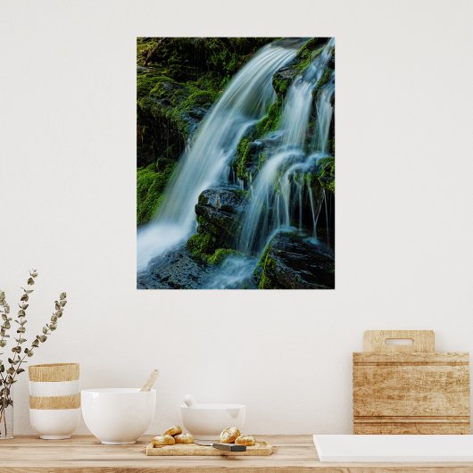 Beauful Cascade Waterfall-Poster Poster (Keuken)