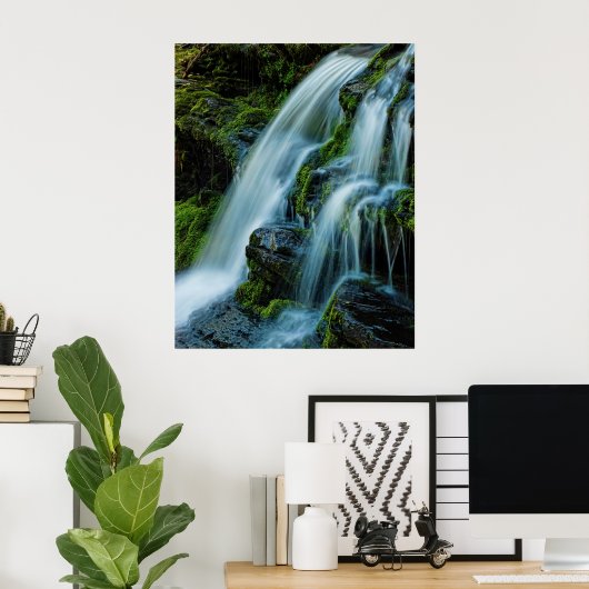 Beauful Cascade Waterfall-Poster Poster (Thuiskantoor)