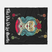 Beauful Catrina Feliz Día de Muertos Fleece Deken (Voorkant (Horizontaal))