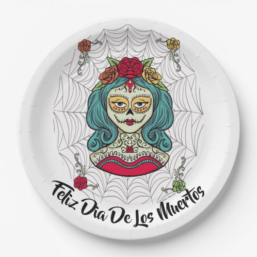 Beauful Catrina Feliz Día de Muertos Papieren Bordje (Voorkant)
