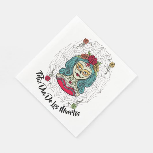 Beauful Catrina Feliz Día de Muertos Servet (Hoek)