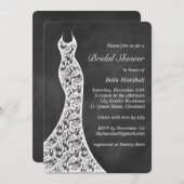 Beauful Chalkboard Bridal Shower Invitation Kaart (Voorkant / Achterkant)