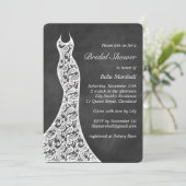 Beauful Chalkboard Bridal Shower Invitation Kaart (Staand voorkant)