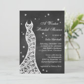 Beauful Chalkboard Winter Vrijgezellenfeest Invite Kaart (Staand voorkant)