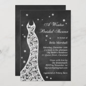 Beauful Chalkboard Winter Vrijgezellenfeest Invite Kaart (Voorkant / Achterkant)