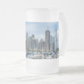 Beauful Chicago Harbor Frosted Glass Beer Mok (Voorkant rechts)