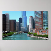 Beauful Chicago Illinois Downtown Uitzicht Poster (Voorkant)