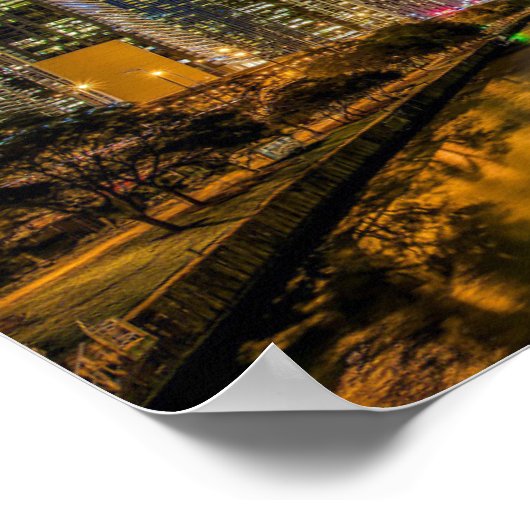 Beauful Chicago River bij Sunset, Illinois Poster (Hoek)