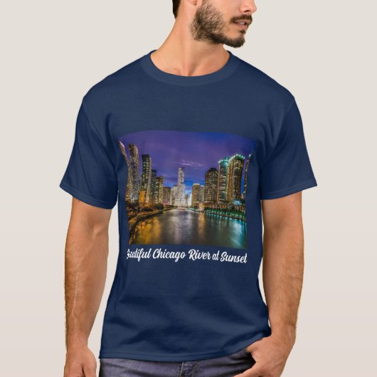 Beauful Chicago River bij Sunset, Illinois T-shirt (Voorkant)