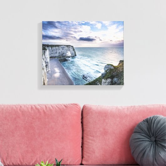 Beauful Cliffs Etratat Normandy Frankrijk Canvas Afdruk (Insitu (Woonkamer))