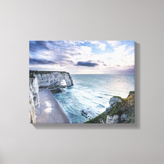 Beauful Cliffs Etratat Normandy Frankrijk Canvas Afdruk (Voorkant)