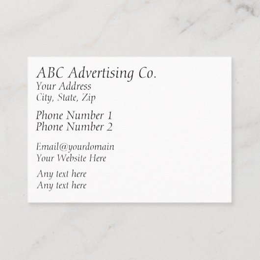 Beauful Colorado Mountain Snow Scene Visitekaartje (Achterkant)