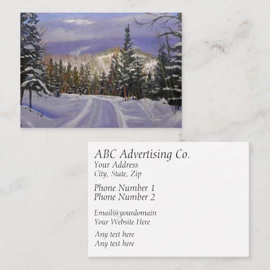 Beauful Colorado Mountain Snow Scene Visitekaartje (Voorkant / Achterkant)