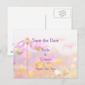 Beauful Cosmos Garden Flower Pink Mauve Paars Aankondigingskaart (Voorkant / Achterkant)