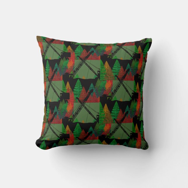 Beauful Crane Operator Crawler Crane Art Kussen (Voorkant)