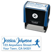 Beauful Custom Name Return Address Runner Zelfinktende Stempel (In situ)