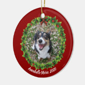 Beauful Custom Pet-foto met kerstmis Keramisch Ornament (Links)