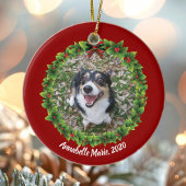 Beauful Custom Pet-foto met kerstmis Keramisch Ornament