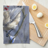 Beauful Custom Winter Chickadee Holiday Towel Theedoek (Quarter Fold)