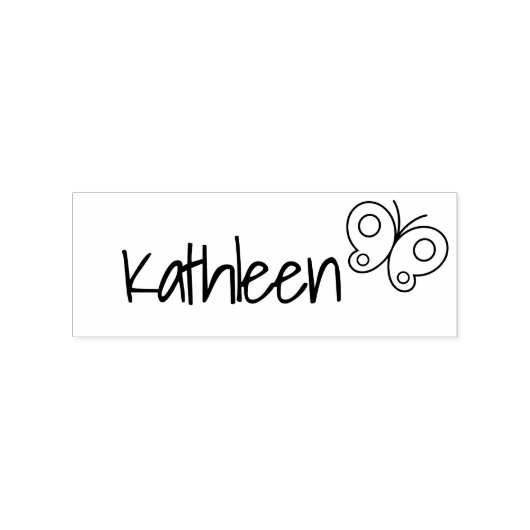 Beauful Cute Butterfly Handtekening Name Custom Rubberstempel (Afrduk)