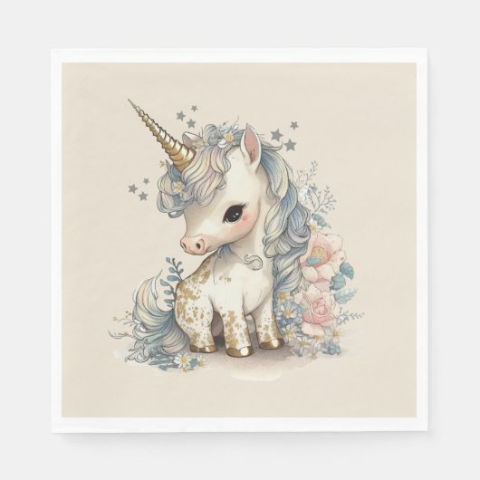 Beauful Cute Unicorn Birthday Servet (Voorkant)