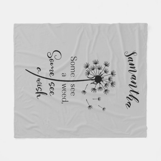 Beauful Dandelion Wish Fleece Deken (Voorkant (Horizontaal))