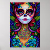 Beauful Día de los Muertos Woman Poster (Voorkant)