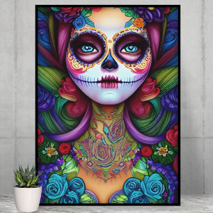Beauful Día de los Muertos Woman Poster