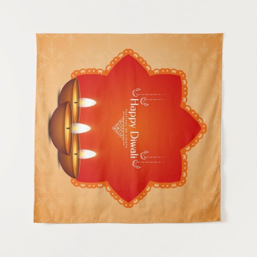 Beauful Diwali Tapestry Wandkleed (Voorkant (horizontaal))