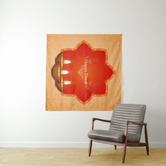 Beauful Diwali Tapestry Wandkleed (In Situ (horizontaal))