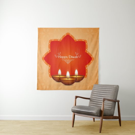 Beauful Diwali Tapestry Wandkleed (In situ)