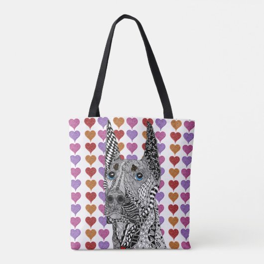 Beauful Doberman Pinscher Dog-Canvas tas (Achterkant)