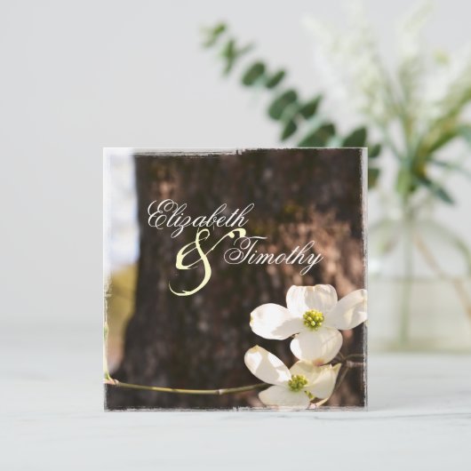Beauful Dogwood Wedding Invitation Kaart (Staand voorkant)