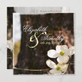 Beauful Dogwood Wedding Invitation v3 Kaart (Voorkant / Achterkant)
