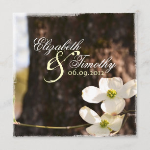 Beauful Dogwood Wedding Invitation v3 Kaart
