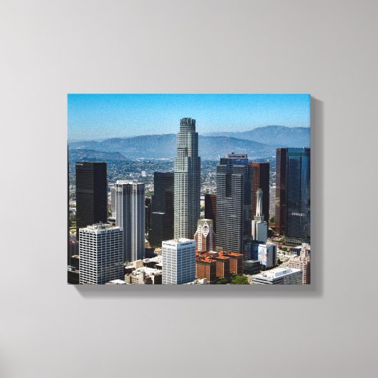 Beauful Downtown Los Angeles California Skyline Canvas Afdruk (Voorkant)